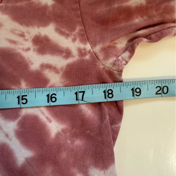 Fifth Sun Pink Tie Dye Mushroom Graphic Short Sleeve Baby Tee T Shirt Size MED - Picture 9 of 9